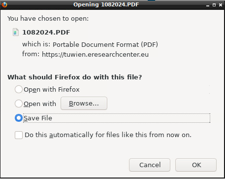 Screenshot of dialogue window requesting confirmation