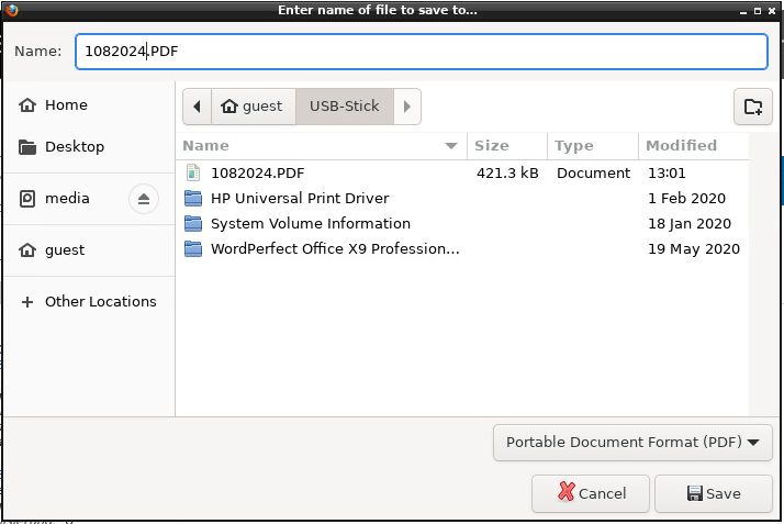 Screenshot of choosing the folder for your download
